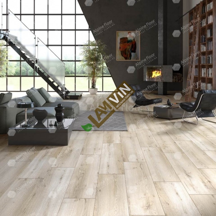 Ламинат Alpine Floor Дуб Дамара 62748, класс 33, толщина 8 мм, бело-коричневый